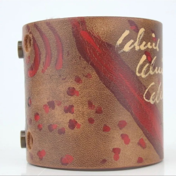 Authentic CELINE zebra pattern macadam bangle bracelet leather [Used] - Picture 5 of 9